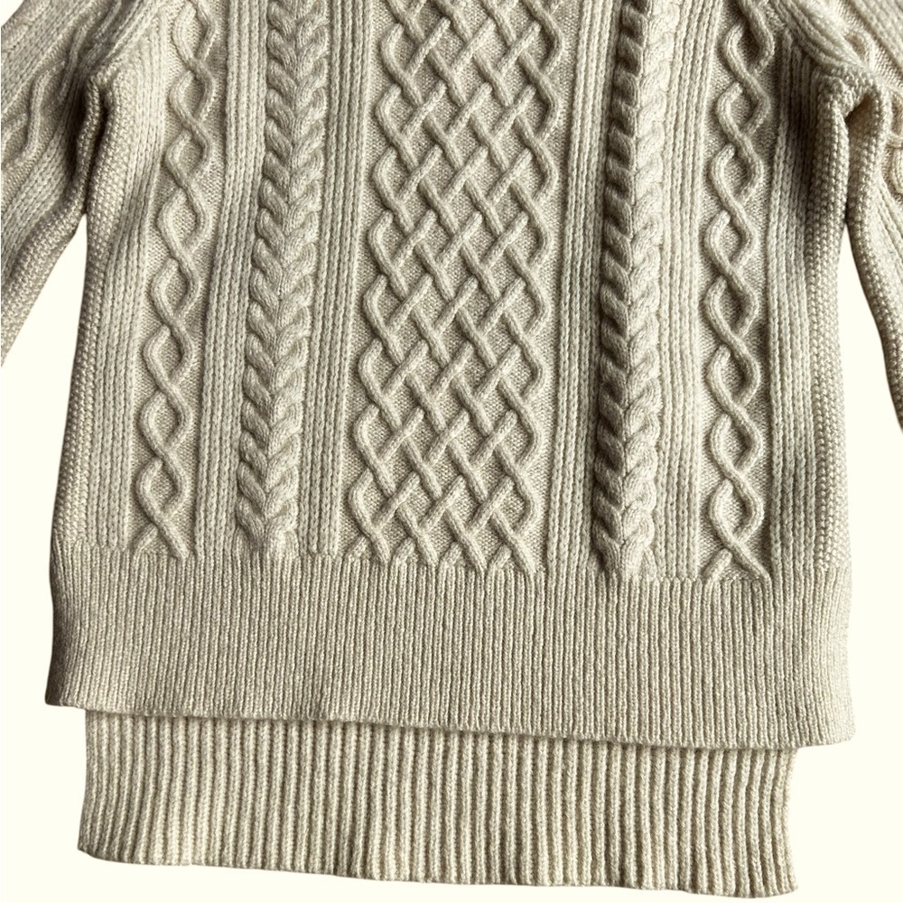 Madewell Women’s Wool Blend Cable Knit Turtleneck Sweater Cream Ivory Warm Sz XS - Picture 6 of 10